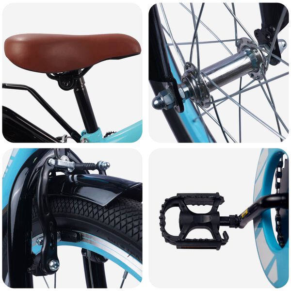 vidaXL Bicicleta Infantil 18 Polegadas para 5-7 anos Azul Claro