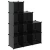 vidaXL Organizador de arruma&ccedil;&atilde;o com 9 cubos PP preto