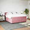 vidaXL Cama com molas/colch&atilde;o 180x200 cm veludo rosa