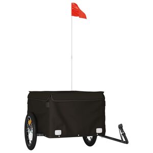 vidaXL Reboque para bicicleta 45 kg ferro preto
