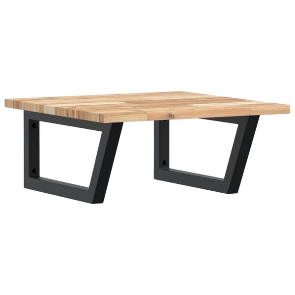 vidaXL Prateleira de parede p/ lavatório aço/madeira de acácia maciça