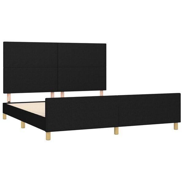 vidaXL Estrutura de cama sem colch&atilde;o 160x200 cm tecido preto