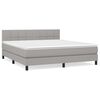 vidaXL Cama com molas/colch&atilde;o 160x200 cm tecido cinzento-claro