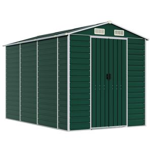 vidaXL Abrigo de jardim verde 191x300x198 cm a&ccedil;o galvanizado