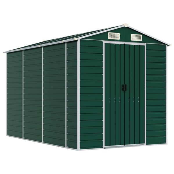 vidaXL Abrigo de jardim verde 191x300x198 cm a&ccedil;o galvanizado