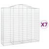 vidaXL Cestos gabi&atilde;o arqueados 7pcs 200x50x180/200cm ferro galvanizado