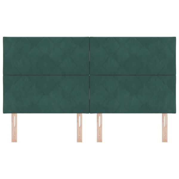 vidaXL Cabeceira com cabeceira Verde-escuro 180 cm Veludo