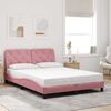 vidaXL Estrutura de cama sem colch&atilde;o 140x190 cm veludo rosa