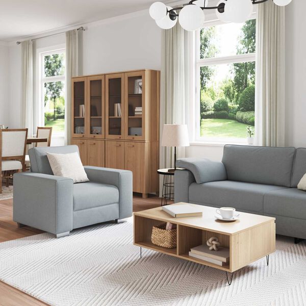 vidaXL Sof&aacute; 3 pcs Cinzento-claro 219 x 80 x 82 cm