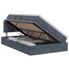vidaXL Cama de Armazenamento LED com Colch&atilde;o Cinzento-Escuro