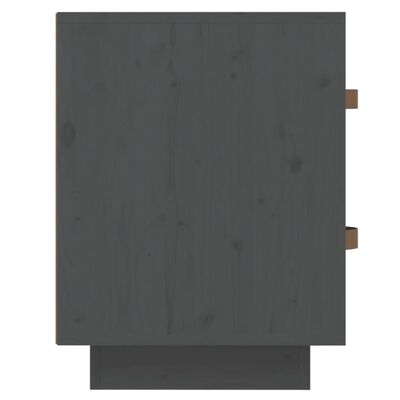  vidaXL Mesa de cabeceira 40x34x45 cm madeira de pinho maciça cinzento