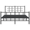 vidaXL Estrutura de cama com cabeceira e p&eacute;s 140x190 cm metal preto