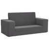 vidaXL Sof&aacute;-cama infantil de 2 lugares pel&uacute;cia macia antracite