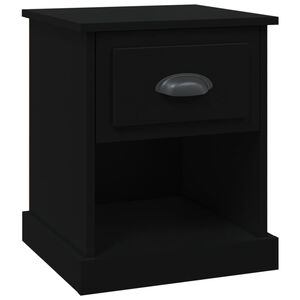 vidaXL Mesa de cabeceira 39x39x47,5 cm derivados de madeira preto