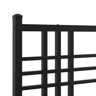 vidaXL Cabeceira de cama 120 cm metal preto