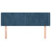 vidaXL Cabeceira de cama c/ abas tecido 147x16x78/88cm azul-escuro
