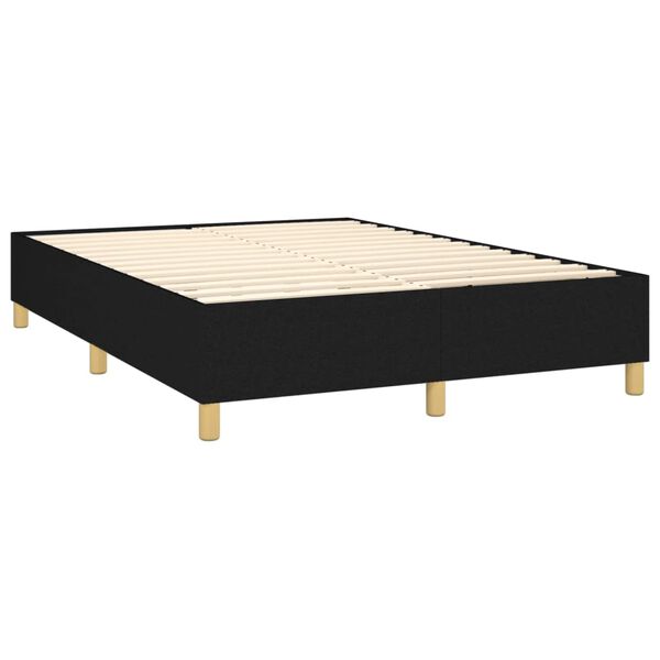 vidaXL Cama com molas/colch&atilde;o 140x190 cm tecido preto