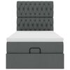 vidaXL Estrutura cama otomana colch&atilde;o 100x200cm tecido cinzento escuro