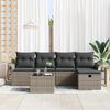 vidaXL Conjunto de Sof&aacute; de Jardim 6 pcs Cinzeto Rattan Sint&eacute;tico