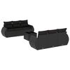 vidaXL 7 pcs conjunto de sof&aacute;s p/ jardim c/ almofad&otilde;es vime PE preto