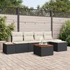 vidaXL Conjunto de Sof&aacute; de Jardim 6 pcs Preto Rattan Sint&eacute;tico