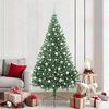 vidaXL &Aacute;rvore de Natal Artificial Pr&eacute;-iluminada Verde 210 cm PVC