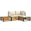 vidaXL 4 pcs conjunto de sof&aacute;s de jardim com almofad&otilde;es ac&aacute;cia maci&ccedil;a