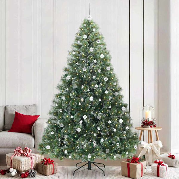 vidaXL &Aacute;rvore de Natal Artificial com 300 LEDs Verde 240 cm PE e PVC