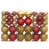vidaXL Enfeites de Natal 100 pcs 3 / 4 / 6 cm dourado e vermelho-tinto