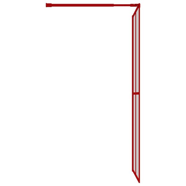 vidaXL Divisória de chuveiro 100x195cm vidro transparente ESG vermelho