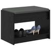 vidaXL Banco de Hall com almofada Carvalho Preto 63 x 38 x 45 cm