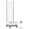 vidaXL Jardineira com Irriga&ccedil;&atilde;o e Rodas Branco 40 x 40 x 132 cm PP