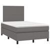 vidaXL Cama boxspring com colch&atilde;o 120x190 cm couro artificial cinzento