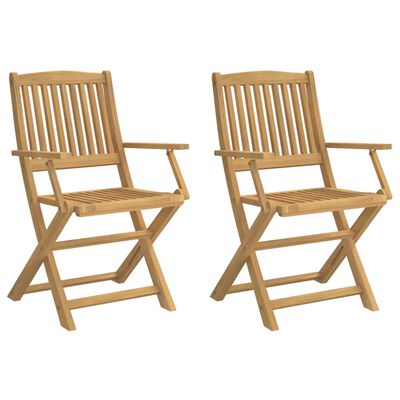 vidaXL Cadeiras de jardim dobráveis 2 pcs 58x54,5x90 cm acácia maciça