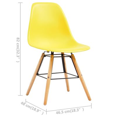 vidaXL Cadeiras de jantar 2 pcs plástico amarelo