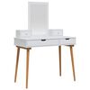 vidaXL Conjunto de Mesa de Vestir FAUSKE 4 pcs Branco
