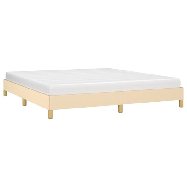 vidaXL Estrutura de cama sem colch&atilde;o 180x200 cm tecido cor creme