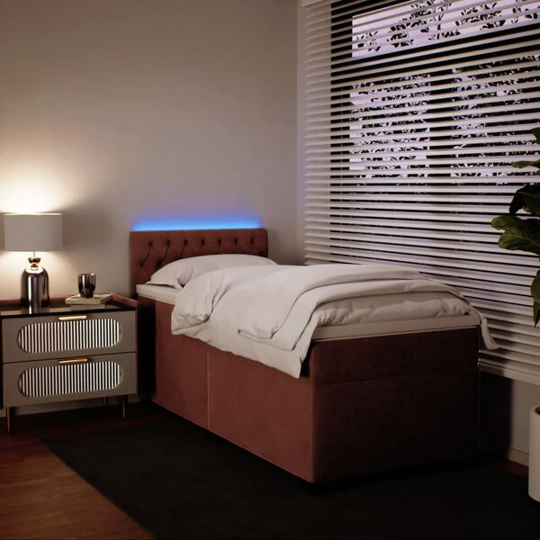 vidaXL Cama com molas/colch&atilde;o 100x200 cm veludo rosa