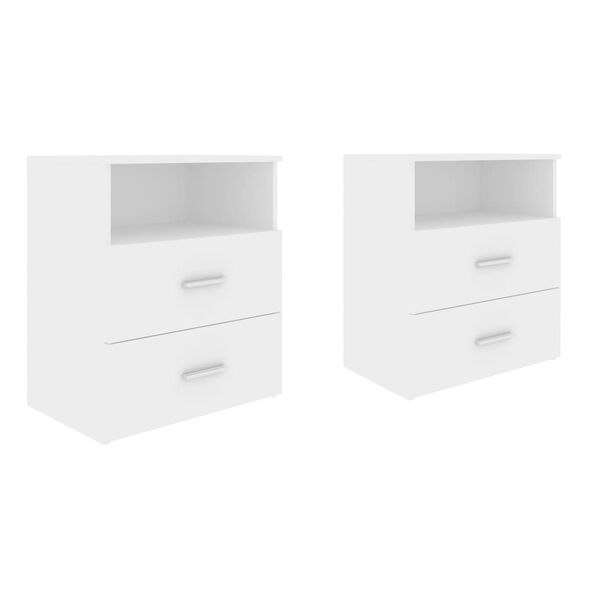 vidaXL Mesas de cabeceira 2 pcs 50x32x60 cm branco