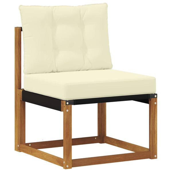 vidaXL Conjunto de Sof&aacute;s para Exterior 9 pcs Natural e Creme