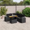 vidaXL 6 pcs conjunto sof&aacute;s de jardim c/ almofad&otilde;es vime PE preto