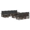 vidaXL Conjunto de Sof&aacute; de Jardim 11 unid. Cinzento vime PE