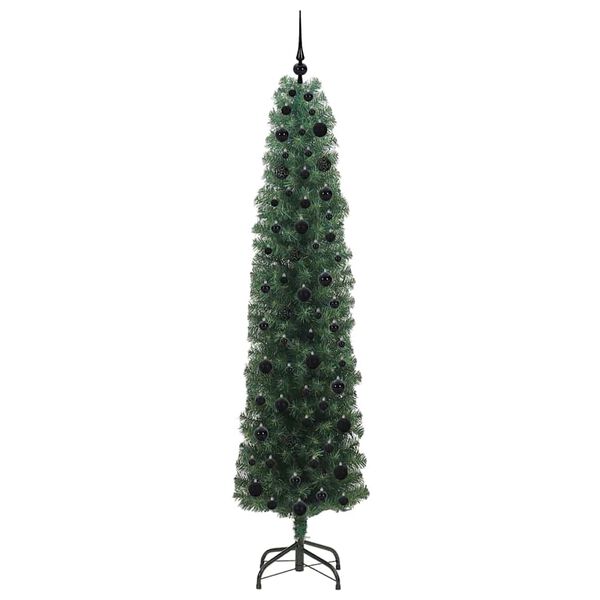 vidaXL &Aacute;rvore de Natal Artificial Verde 210 cm PVC e A&ccedil;o e Pl&aacute;stico