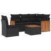 vidaXL 6 pcs conjunto sof&aacute;s de jardim c/ almofad&otilde;es vime PE preto