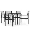 vidaXL 5 pcs conjunto de jantar para jardim preto