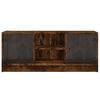 vidaXL M&oacute;vel de TV c/ portas de vidro 102x37x42 cm carvalho fumado