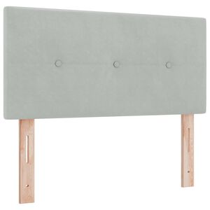 vidaXL Cabeceira LED com fitas LED Manual Cinzento-claro 80 cm Veludo