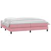 vidaXL Cama com molas colch&atilde;o 200x210 cm veludo rosa