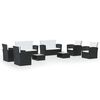 vidaXL 8 pcs conjunto lounge de jardim c/ almofad&otilde;es vime PE preto