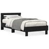 vidaXL Estrutura da Cama com fitas LED Carvalho Preto 90 x 190 cm